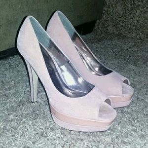 Pink Just Fabulous Peep Toe Heels